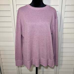 Ella Moss Women's Crewneck Super Soft Cozy Long Sleeve Sweater Purple Size M